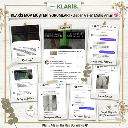 Klaris™ Pro - Paslanmaz Çelik Gövdeli Kendinden Sıkmalı Yeni Nesil Mop